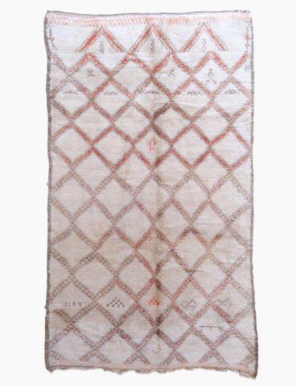 Off-White Moroccan Beni Ourain Rug 11.2 x 6.2 ft / 340 x 191 cm - Surcoma