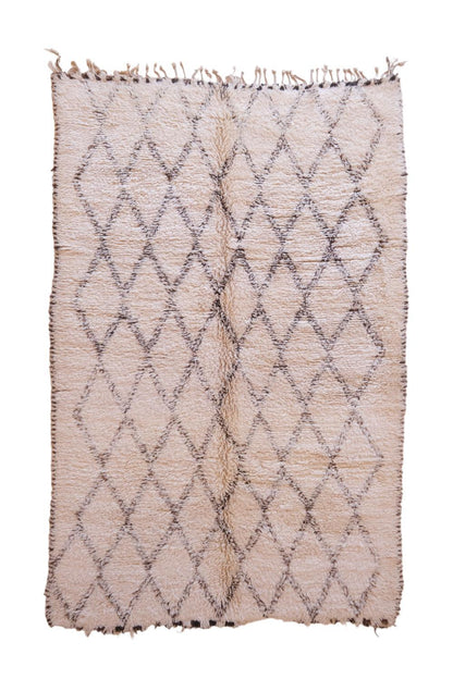 1980s Moroccan Beni Ourain Wool Rug 9.8 x 6.3 ft / 299 x 192 cm - Surcoma