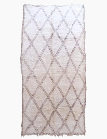 Moroccan Beni Ourain Wool Rug 14.1 x 6.6 ft / 429 x 203 cm - Surcoma