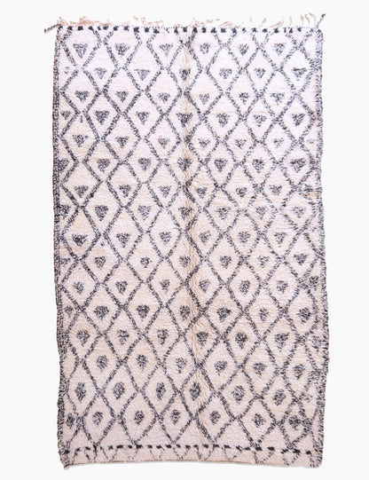 Vintage Beni Ourain Rug with Diamond Pattern 10.9 x 6.3 ft / 332 x 193 cm - Surcoma