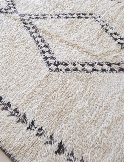 Handmade Moroccan Beni Ourain Rug 12.5 x 6.5 ft / 382 x 199 cm - Surcoma