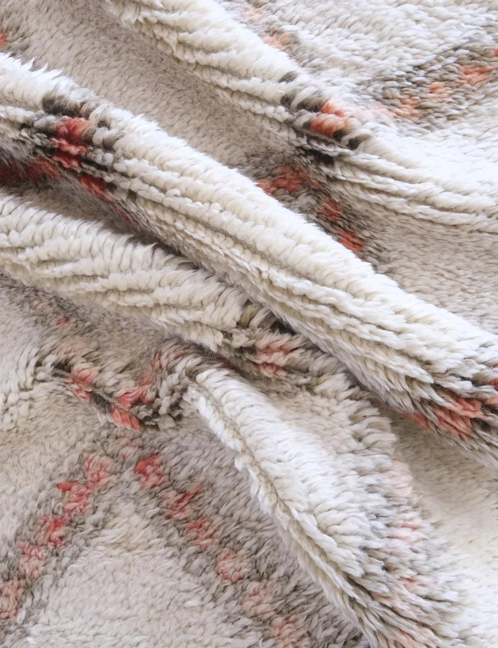 Off-White Moroccan Beni Ourain Rug 11.2 x 6.2 ft / 340 x 191 cm - Surcoma