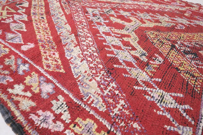 Moroccan Berber Red Wool Rug 5.9 x 5.7 ft / 180 x 175 cm - Surcoma
