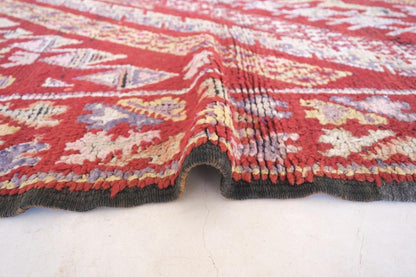 Moroccan Berber Red Wool Rug 5.9 x 5.7 ft / 180 x 175 cm - Surcoma
