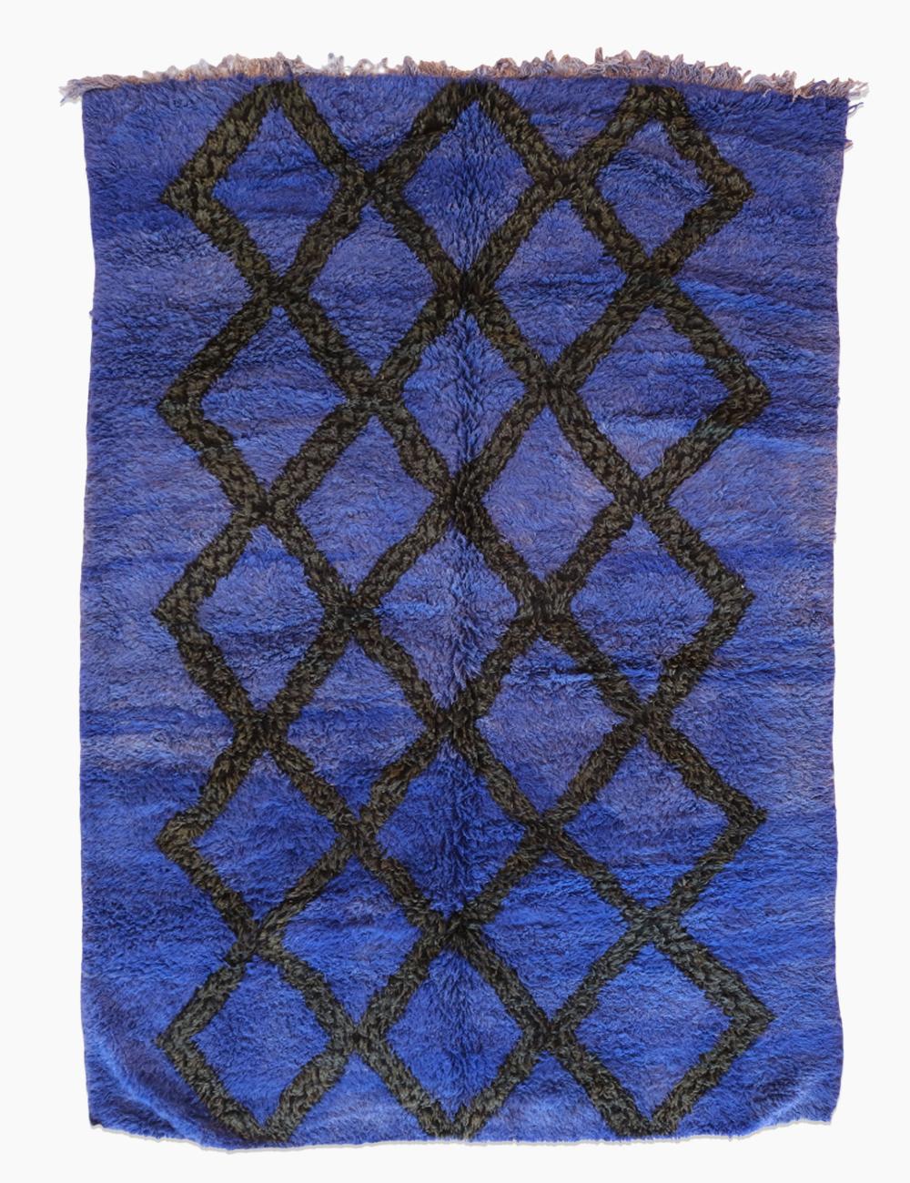 Indigo Blue Moroccan Rug 10.6 x 7.1 ft / 322 x 218 cm - Surcoma