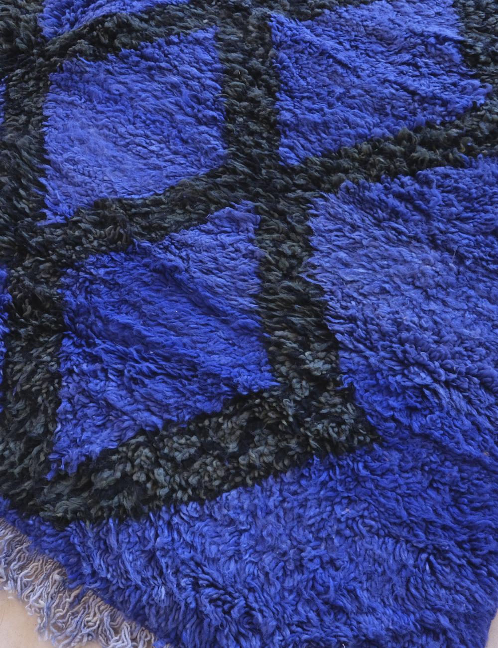 Indigo Blue Moroccan Rug 10.6 x 7.1 ft / 322 x 218 cm - Surcoma