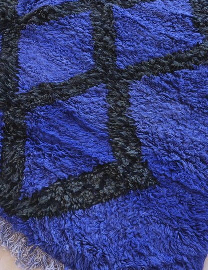Indigo Blue Moroccan Rug 10.6 x 7.1 ft / 322 x 218 cm - Surcoma