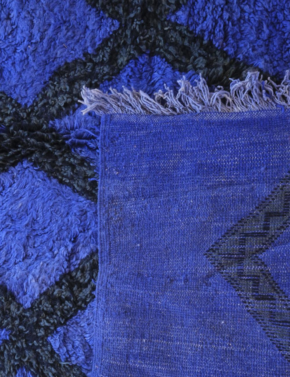 Indigo Blue Moroccan Rug 10.6 x 7.1 ft / 322 x 218 cm - Surcoma