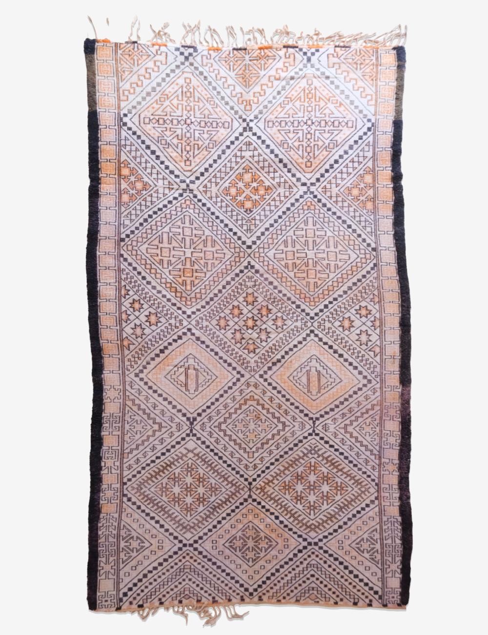 Moroccan Collectible Beni Ourain Wool Rug 13.4 x 7 ft / 407 x 215 cm