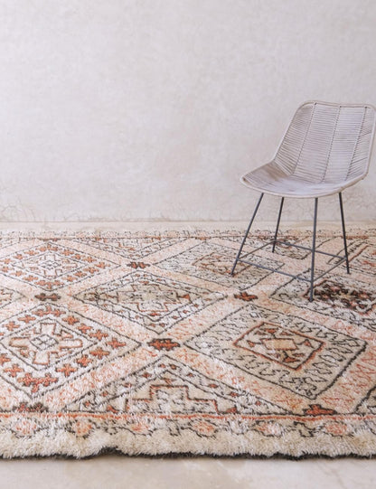 Moroccan Collector Beni Ourain Wool Rug 14.1 x 6.3 ft / 429 x 192 cm - Surcoma