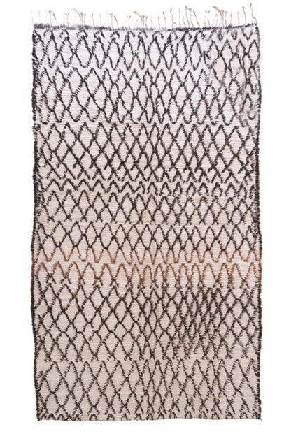 Moroccan Cream Azilal Wool Rug 10.5 x 5.9 ft / 320 x 181 cm - Surcoma