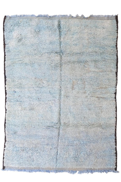 Moroccan Solid Green Beni M'Guild Wool Rug 8.4 x 5.9 ft / 257 x 181 cm - Surcoma