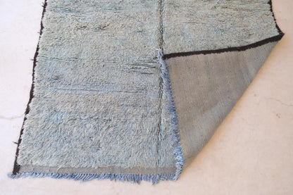 Moroccan Solid Green Beni M'Guild Wool Rug 8.4 x 5.9 ft / 257 x 181 cm - Surcoma