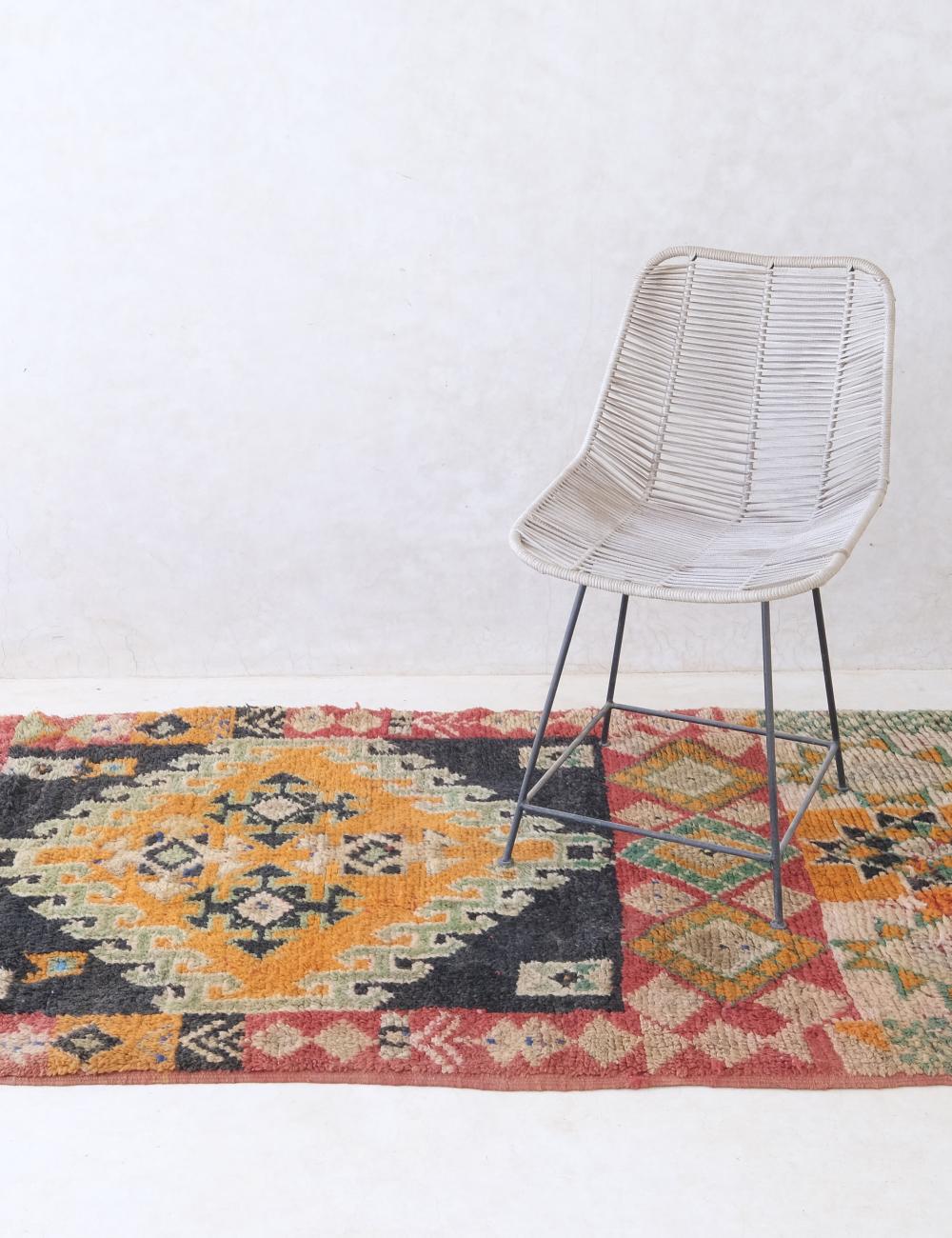 Handwoven Vintage Moroccan Rug 7.9 x 3.2 ft / 240 x 99 cm - Surcoma