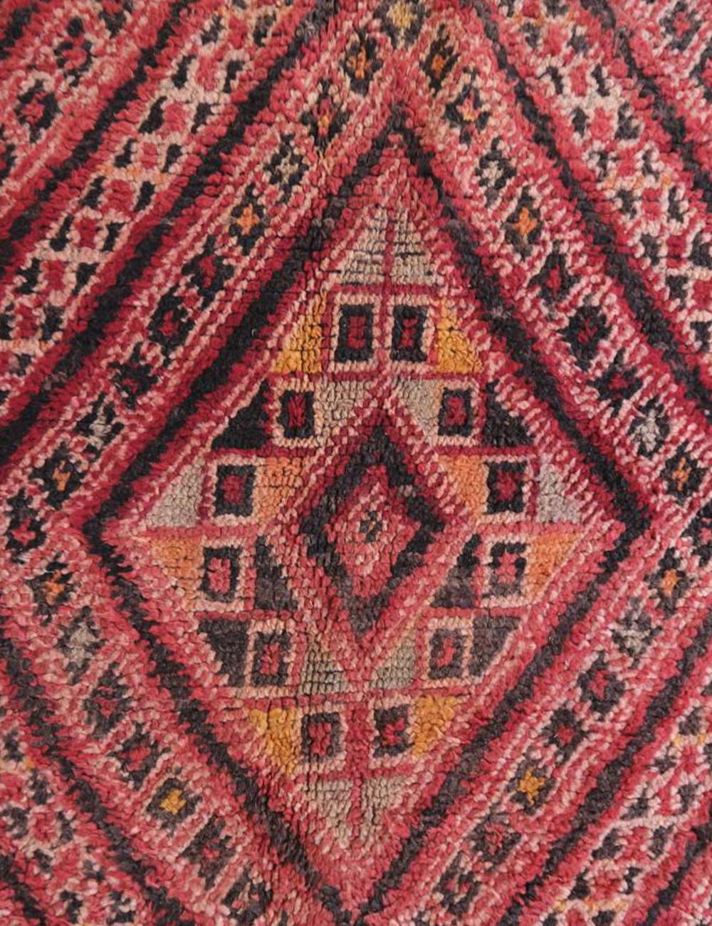 1980s Moroccan Collectible Red Wool Rug 11.2 x 6.5 ft / 341 x 200 cm