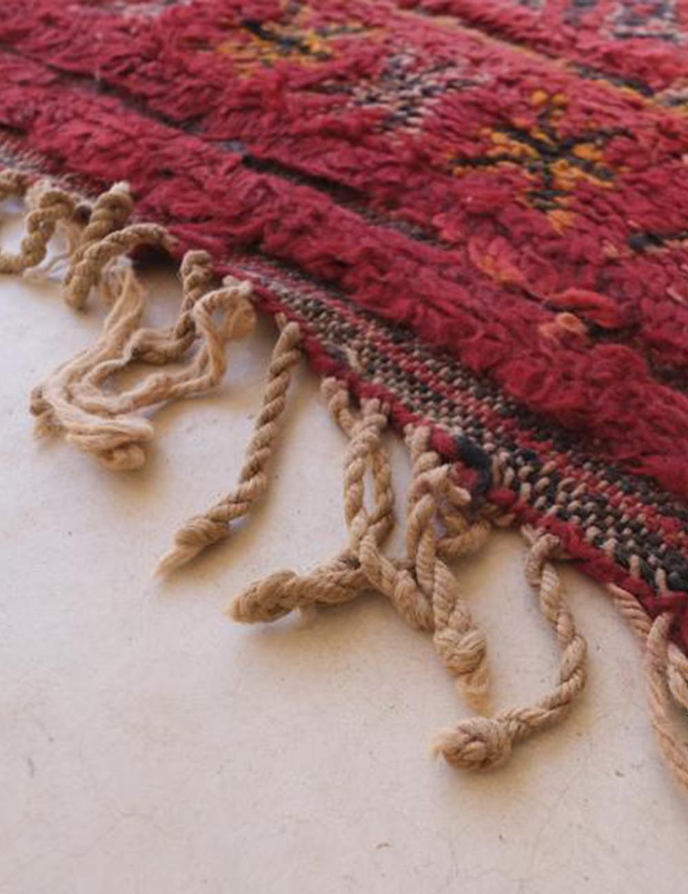 1980s Moroccan Collectible Red Wool Rug 11.2 x 6.5 ft / 341 x 200 cm