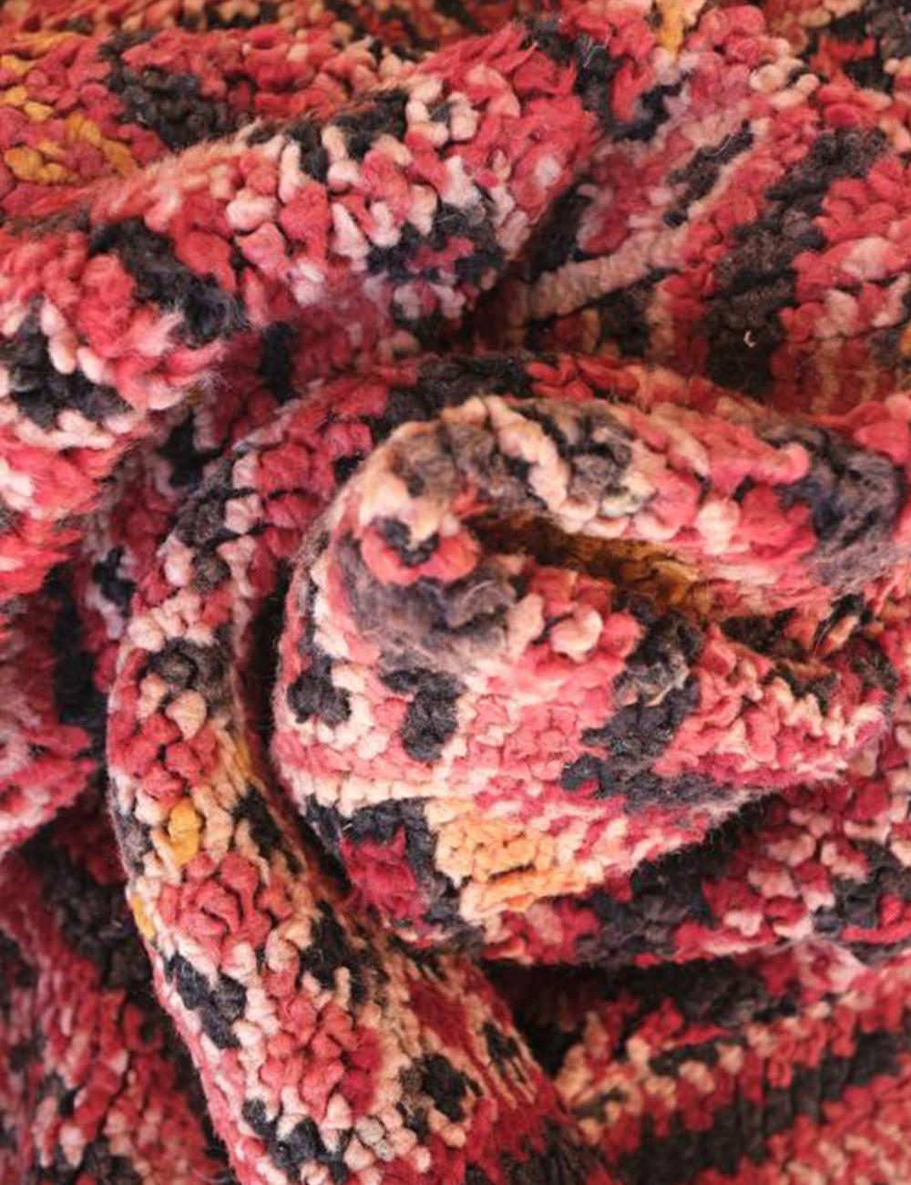 1980s Moroccan Collectible Red Wool Rug 11.2 x 6.5 ft / 341 x 200 cm
