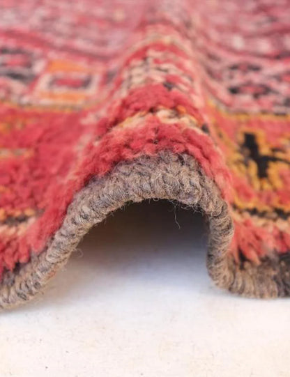 1980s Moroccan Collectible Red Wool Rug 11.2 x 6.5 ft / 341 x 200 cm - Surcoma