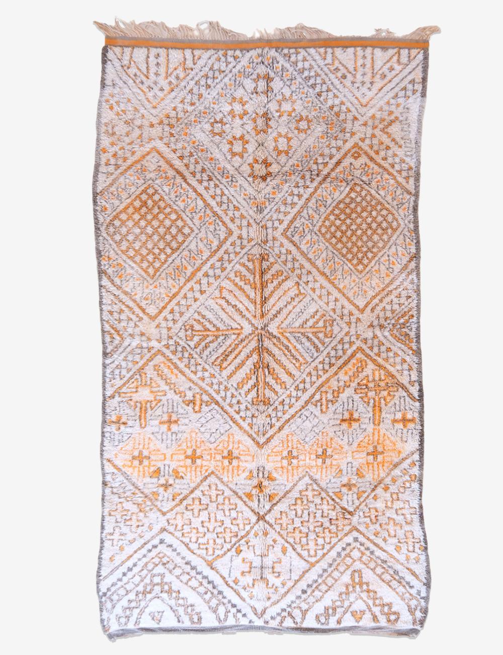 Moroccan Beni Ourain Wool Rug 12.1 x 5.9 ft / 368 x 182 cm - Surcoma