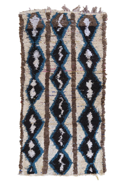 Moroccan Azilal Wool Rug 6.5 x 3.2 ft / 199 x 99 cm - Surcoma