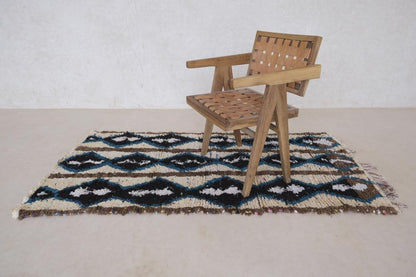 Moroccan Azilal Wool Rug 6.5 x 3.2 ft / 199 x 99 cm - Surcoma
