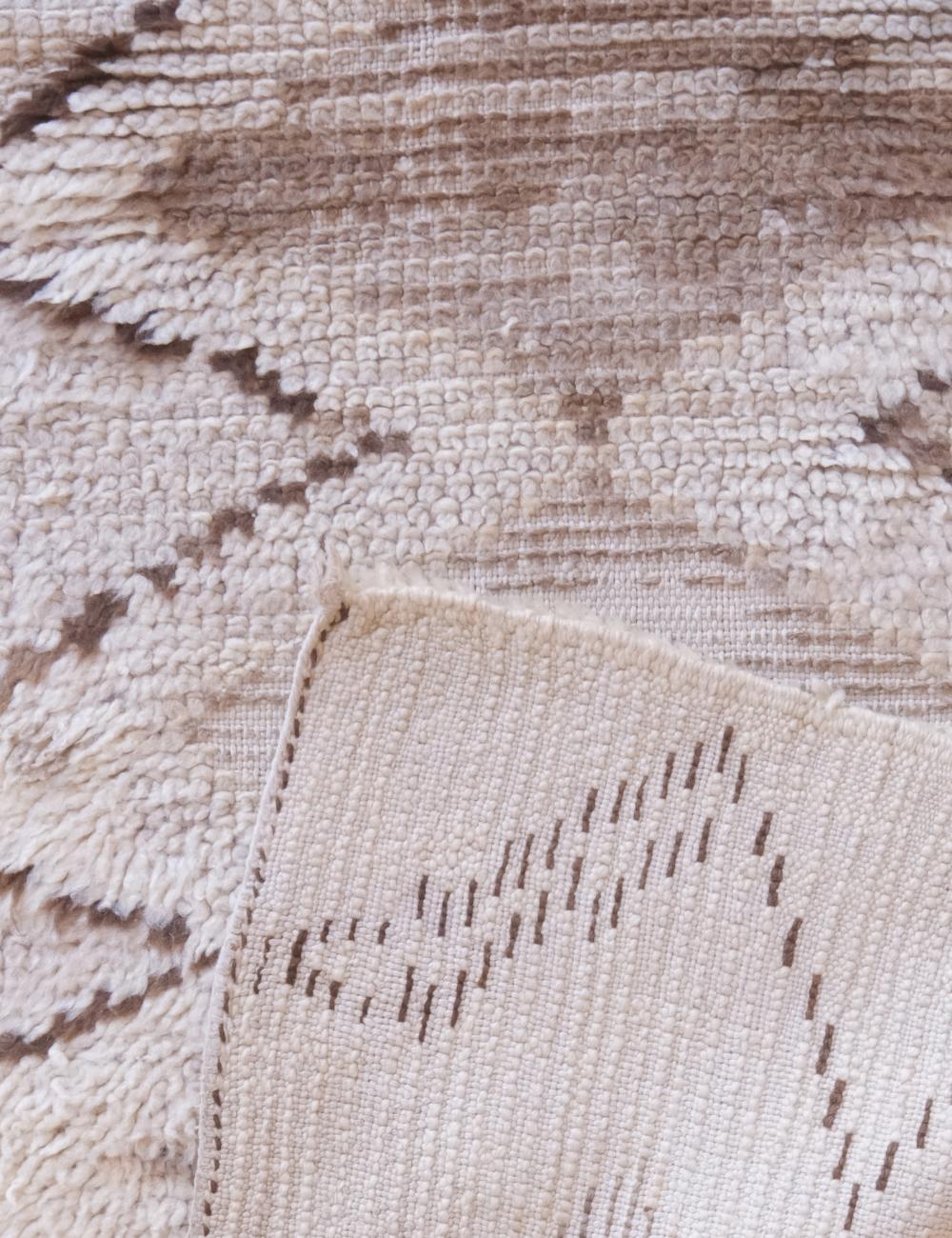 Moroccan Beige Wool Rug 5.5 x 2.3 ft / 168 x 72 cm