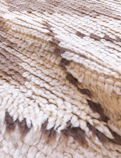 Moroccan Beige Wool Rug 5.5 x 2.3 ft / 168 x 72 cm - Surcoma