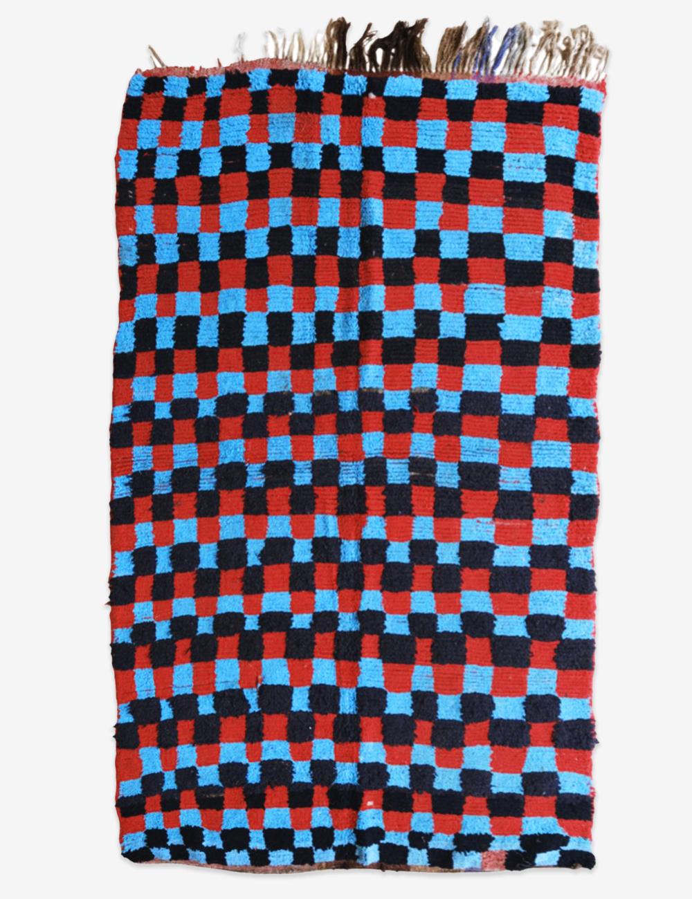Checkered Moroccan Rug 7.4 x 4.8 ft / 225 x 148 cm