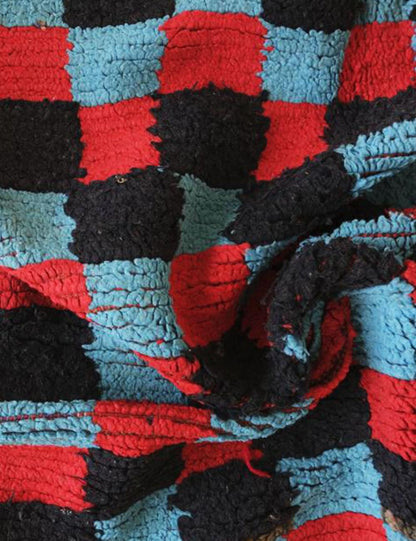 Checkered Moroccan Rug 7.4 x 4.8 ft / 225 x 148 cm