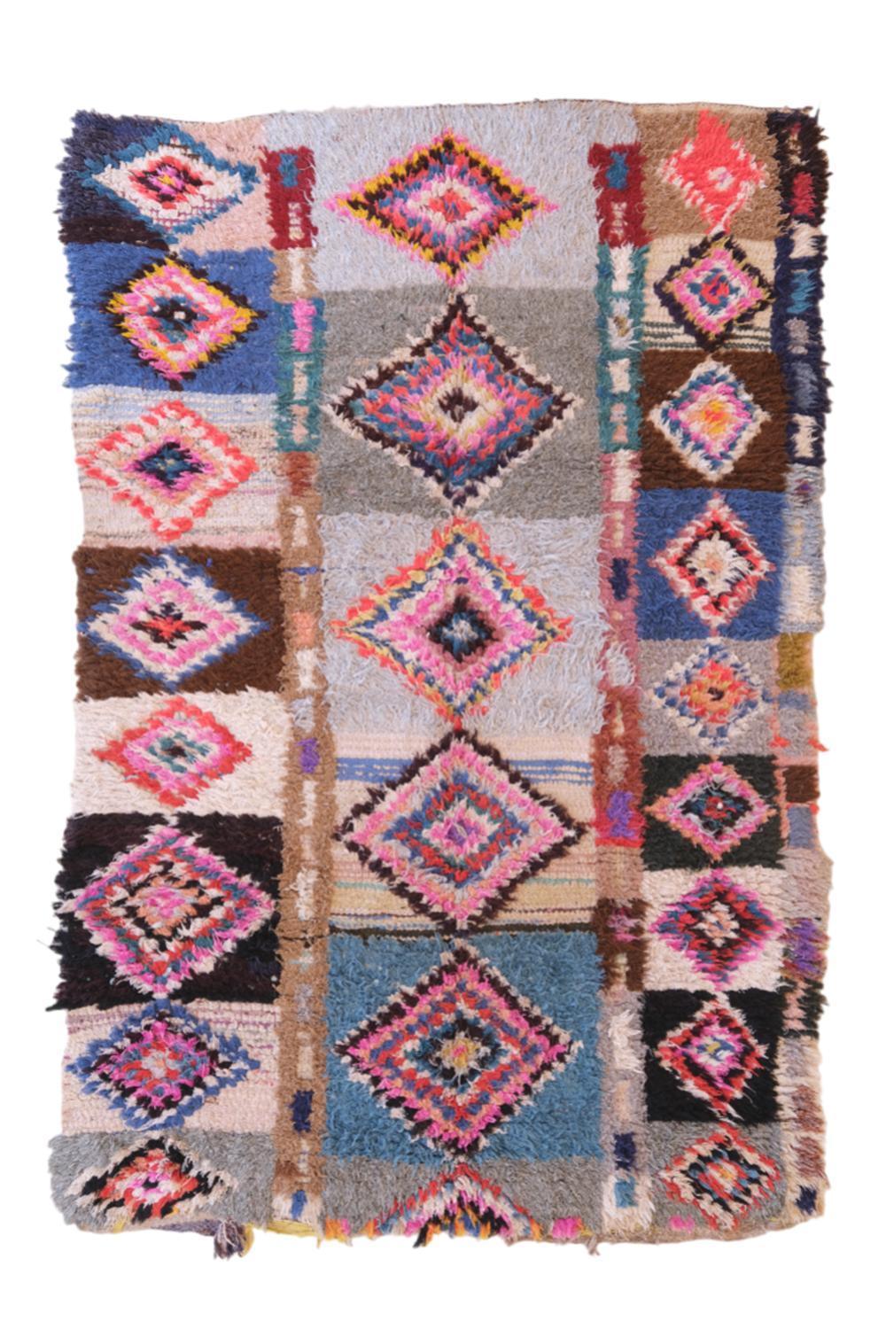 Moroccan Colorful Area Rug 8.8 x 5.6 ft / 268 x 173 cm - Surcoma