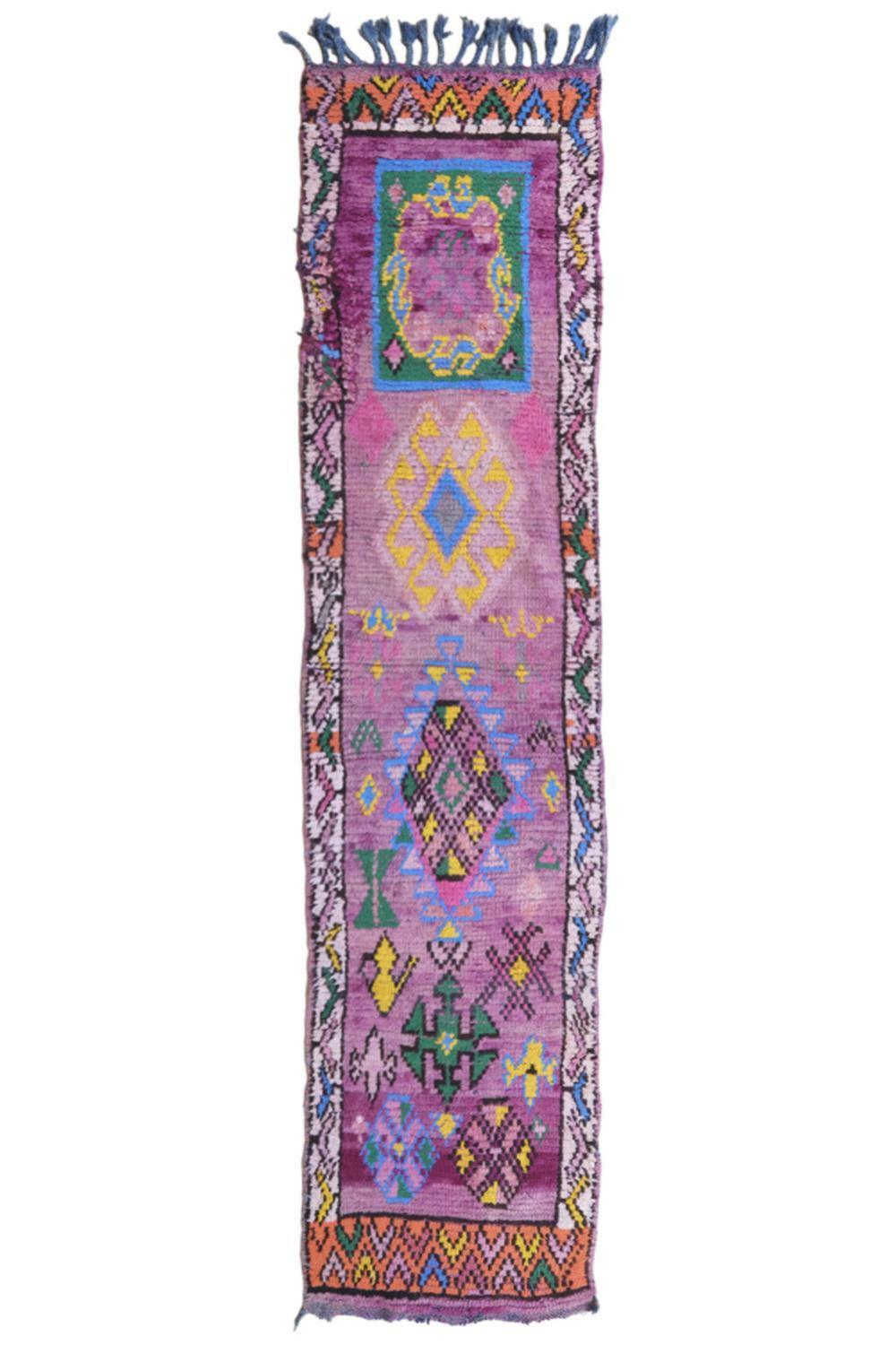 Moroccan Colorful Hallway Rug 9.3 x 2.2 ft / 284 x 67 cm - Surcoma