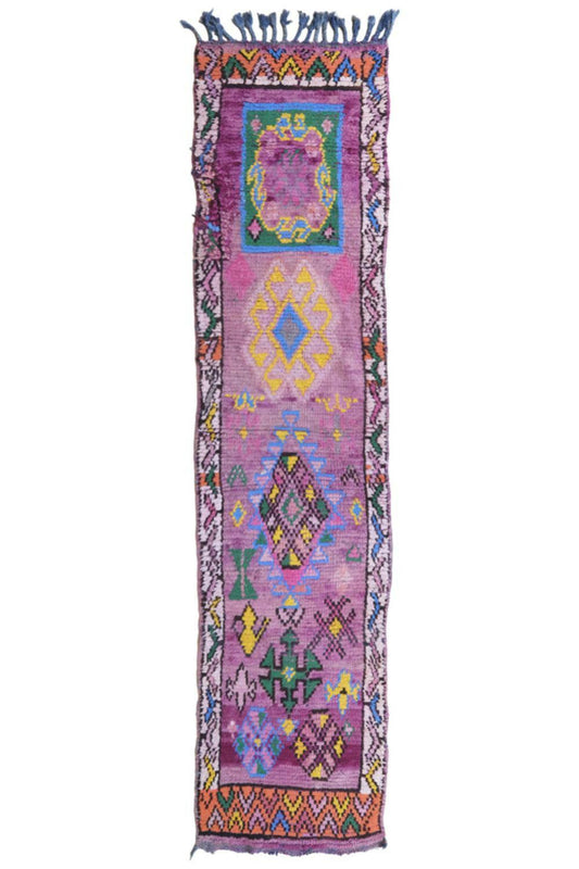 Moroccan Colorful Hallway Rug 9.3 x 2.2 ft / 284 x 67 cm - Surcoma