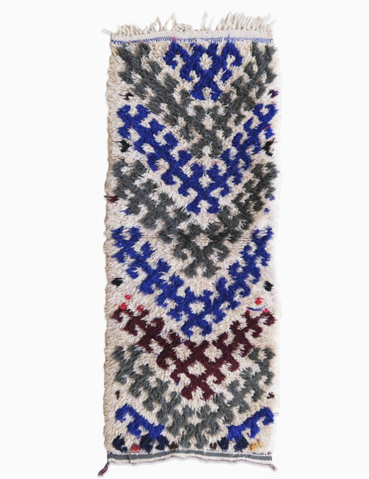 Moroccan Tribal Accent Rug 5.3 x 1.9 ft / 163 x 60 cm