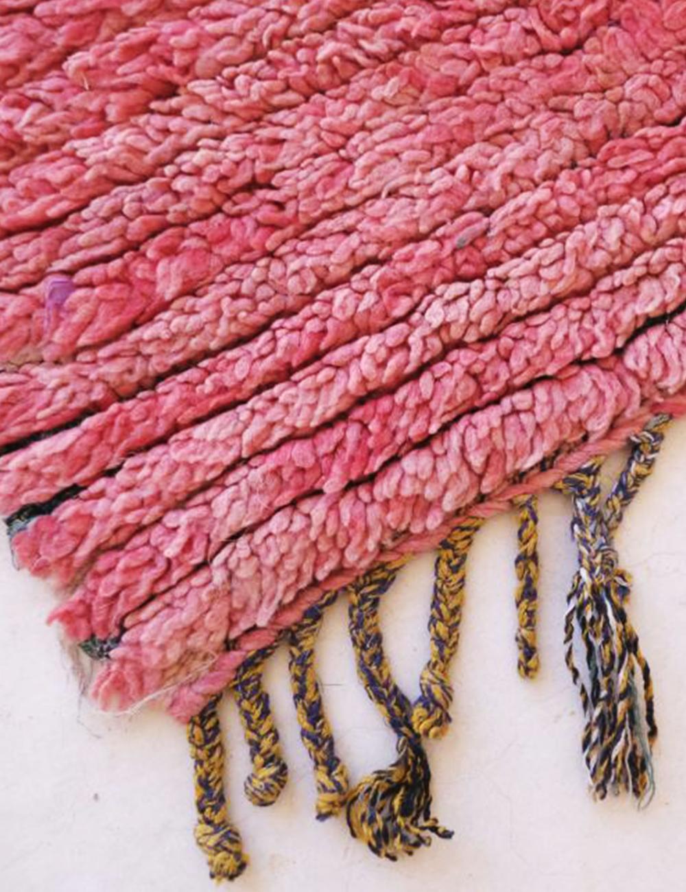 Handmade Pink Moroccan Rug 8 x 4.2 ft / 243 x 130 cm
