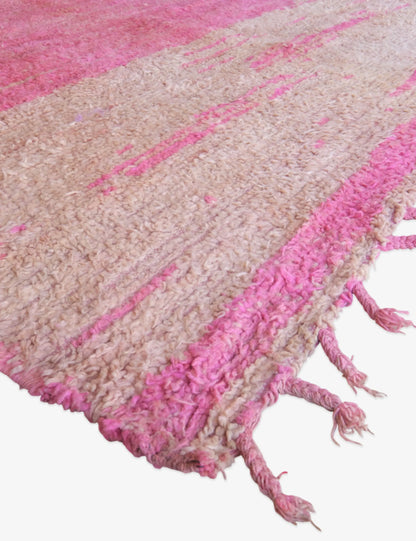 Moroccan Pink Wool Rug 10.4 x 5.7 ft / 317 x 174 cm - Surcoma