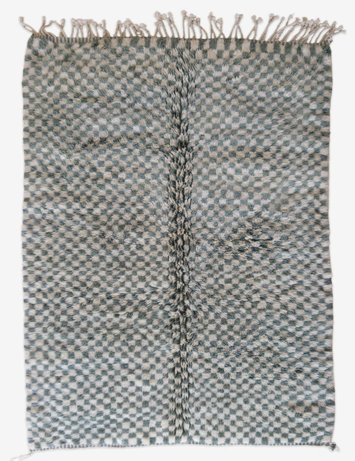 Checkered Beni Mrirt Wool Rug 9.1 x 5.8 ft / 276 x 179 cm
