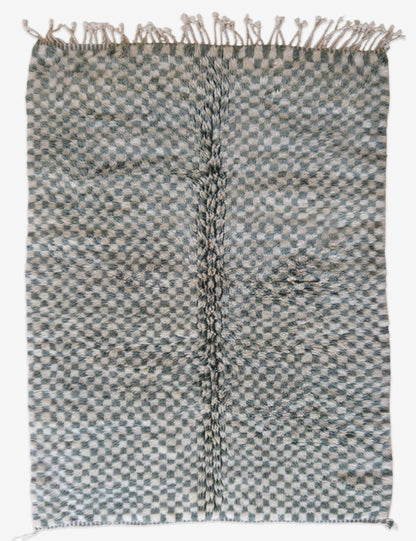 Checkered Beni Mrirt Wool Rug 9.1 x 5.8 ft / 276 x 179 cm