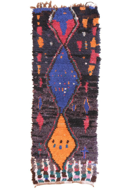 Moroccan Colorful Abstract Runner Rug 9 x 3.2 ft / 273 x 98 cm - Surcoma