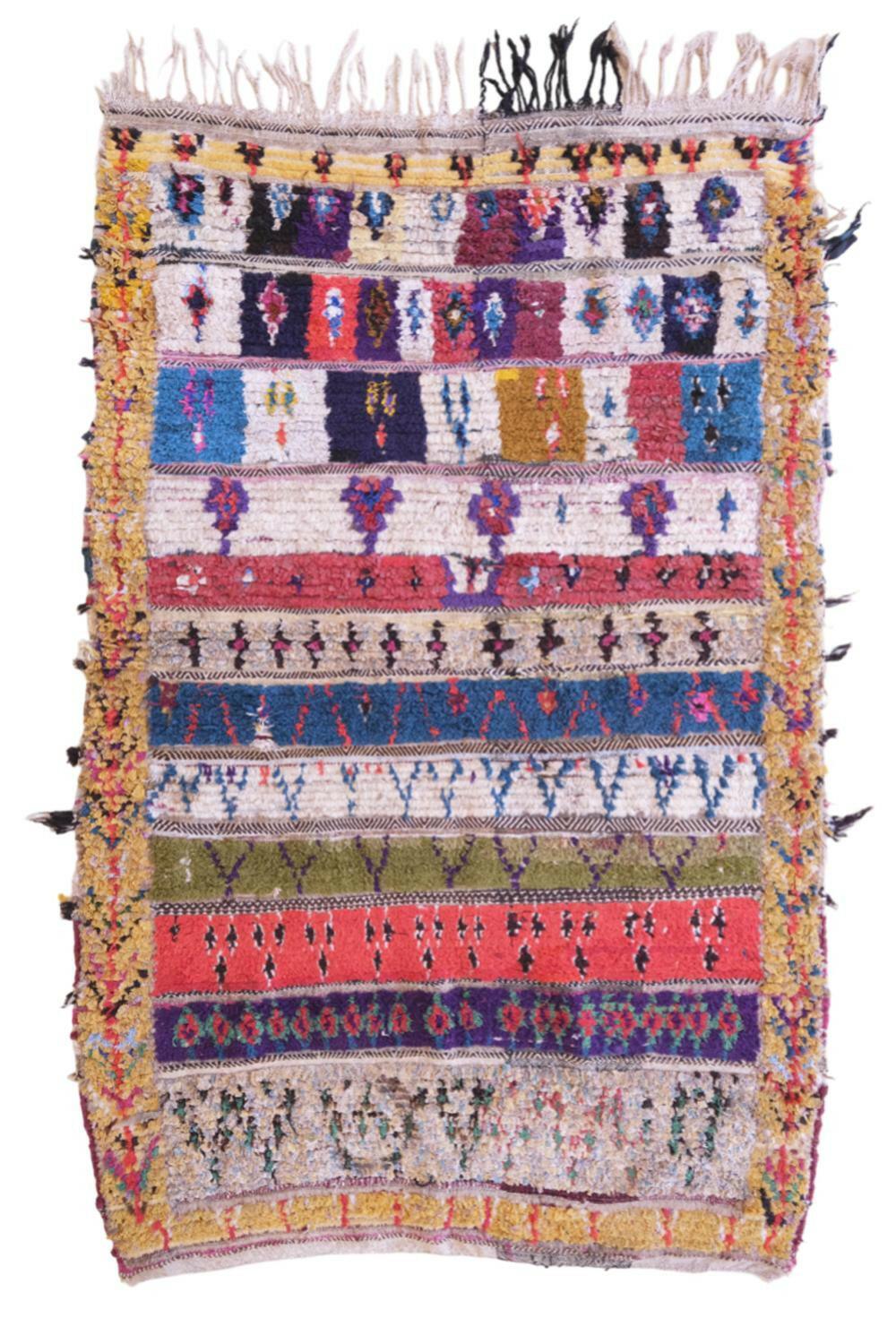 Moroccan Colorful Boucherouite Rug 6 x 3.7 ft / 182 x 114 cm - Surcoma