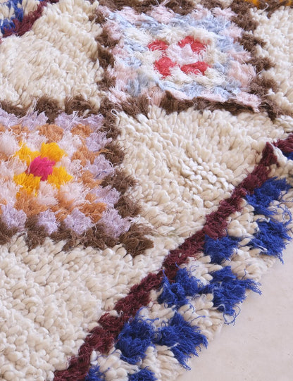 Colorful Moroccan Wool Runner Rug 10.2 x 2.6 ft / 311 x 82 cm - Surcoma