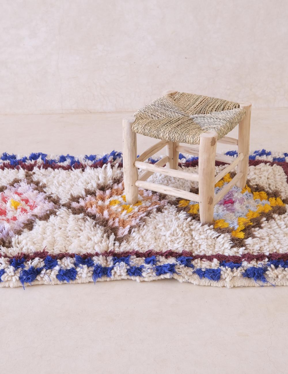 Colorful Moroccan Wool Runner Rug 10.2 x 2.6 ft / 311 x 82 cm - Surcoma