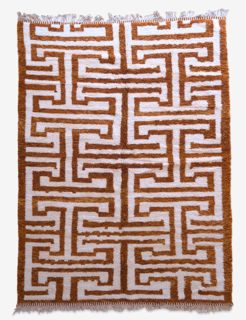 Brown Maze Moroccan Rug - Echoes Of Love 64