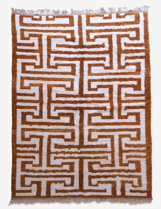 Brown Maze Moroccan Rug - Echoes Of Love 64