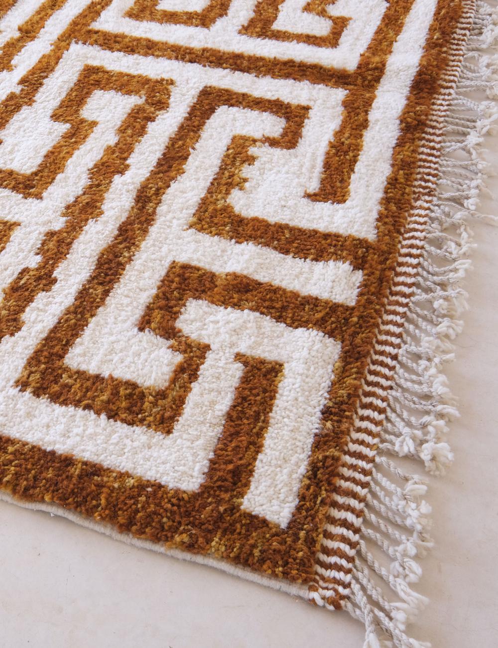 Brown Maze Moroccan Rug - Echoes Of Love 64