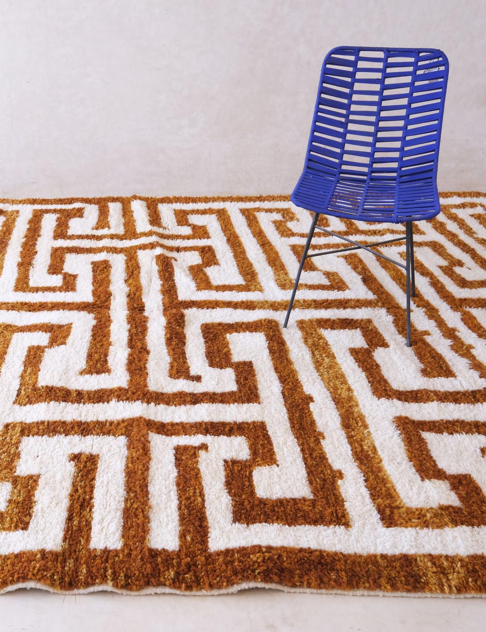 Brown Maze Moroccan Rug - Echoes Of Love 64