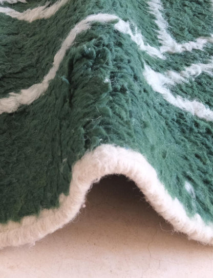 Custom Green Abstract Moroccan Rug - Forma 64