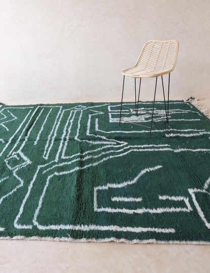 Custom Green Abstract Moroccan Rug - Forma 64