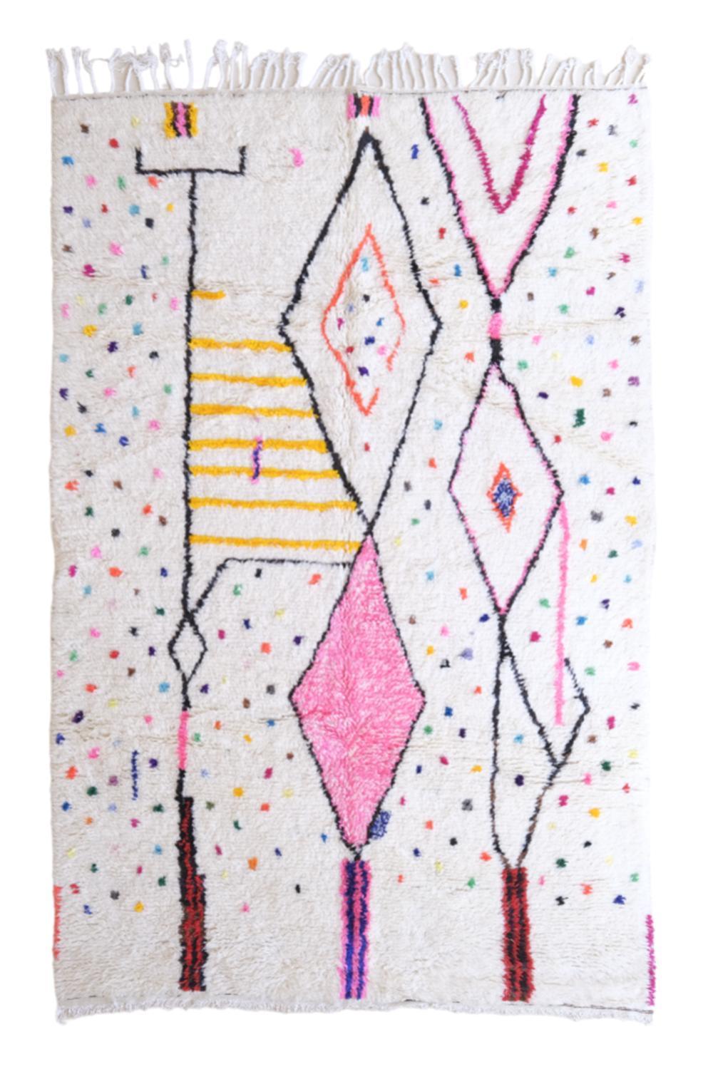 Moroccan Abstract Azilal Wool Rug 9.8 x 6.2 ft / 300 x 190 cm - Surcoma