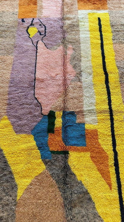 Moroccan Abstract Beni Mrirt Wool Rug 10.1 x 6.5 ft / 308 x 200 cm - Surcoma