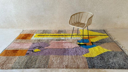 Moroccan Abstract Beni Mrirt Wool Rug 10.1 x 6.5 ft / 308 x 200 cm - Surcoma